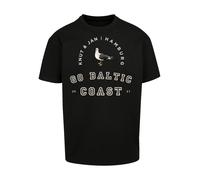 F4NT4STIC T-Shirt 'Möwe Knut & Jan Hamburg' noir / blanc, Taille 5XL