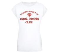 F4NT4STIC T-shirt 'Mothers Day Cool Moms Club Membership Trendy Motherhood' rouge / blanc, Taille M