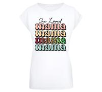 F4NT4STIC T-shirt 'Mothers Day Mama Typography Leopard Print Pastel' mélange de couleurs / blanc, Taille XXL