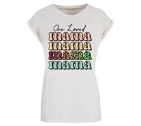 F4NT4STIC T-shirt 'Mothers Day Mama Typography Leopard Print Pastel' sable / bleu clair / orange clair / noir, Taille M