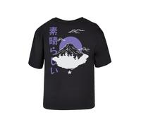 F4NT4STIC T-shirt 'Mount Fuji' violet foncé / noir / blanc, Taille M