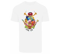 F4NT4STIC T-Shirt 'Muppets Dr. Teeth and The Electric Mayhem' jaune / vert / rouge / blanc, Taille XL