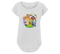 F4NT4STIC T-shirt 'Muppets Group Circle' bleu / vert / orange / blanc, Taille S