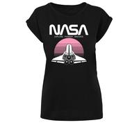 F4NT4STIC T-shirt 'NASA Space Shuttle Sunset' gris foncé / rose clair / noir / blanc, Taille S