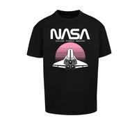 F4NT4STIC T-Shirt 'NASA Space Shuttle Sunset' rose ancienne / noir / blanc, Taille XXL