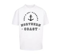 F4NT4STIC T-Shirt 'Northern Coast Nordsee Knut & Jan Hamburg' bleu marine / blanc, Taille 5XL