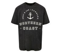 F4NT4STIC T-Shirt 'Northern Coast Nordsee Knut & Jan Hamburg' noir / blanc, Taille 5XL