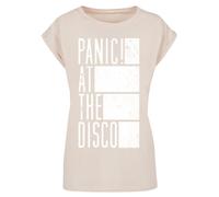 F4NT4STIC T-shirt 'Panic At The Disco Block' beige clair / blanc, Taille XS