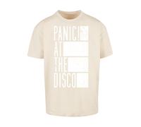 F4NT4STIC T-Shirt 'Panic At The Disco Block Text' sable / blanc, Taille 5XL