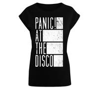 F4NT4STIC T-shirt 'Panic At The Disco' gris clair / noir / blanc cassé, Taille XS
