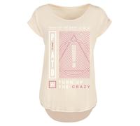 F4NT4STIC T-shirt 'Panic At The Disco Turn Up The Crazy' beige clair / rose / blanc, Taille XL