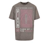 F4NT4STIC T-Shirt 'Panic At The Disco Turn Up The Crazy' gris / rose clair / blanc, Taille XS