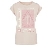 F4NT4STIC T-shirt 'Panic At The Disco Turn Up The Crazy' mastic / pitaya / blanc cassé, Taille XXL