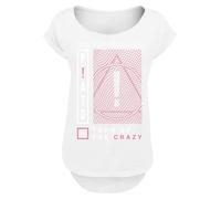 F4NT4STIC T-shirt 'Panic At The Disco Turn Up The Crazy' pitaya / blanc / blanc cassé, Taille S