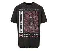 F4NT4STIC T-Shirt 'Panic At The Disco Turn Up The Crazy' rose / noir / blanc, Taille L
