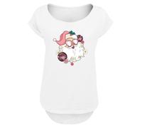 F4NT4STIC T-shirt 'Pink Retro Disco Santa Christmas Bling' mélange de couleurs / blanc, Taille 5XL