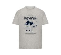F4NT4STIC T-Shirt 'Play Hard Dream Big Goal Getters Edition' gris / noir, Taille 110-116
