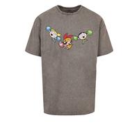 F4NT4STIC T-Shirt 'Powerpuff Girls Cheerleaders' azur / taupe / vert clair / orange, Taille M