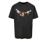 F4NT4STIC T-Shirt 'Powerpuff Girls Cheerleaders' beige / bleu ciel / vert clair / noir, Taille L