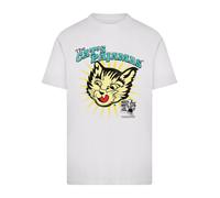 F4NT4STIC T-Shirt 'Puss N Boots The Cats Pajamas Vintage Art' bleu / jaune / blanc, Taille 4XL