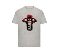 F4NT4STIC T-Shirt 'Rambo III Tying Sweatband' gris / rouge / noir, Taille 158-164