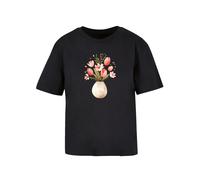 F4NT4STIC T-shirt 'Rosa Frühlingsblumenstrauß in Vase' beige / pomme / rose / noir, Taille XXL