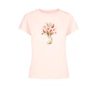 F4NT4STIC T-shirt 'Rosa Frühlingsblumenstrauß In Vase' mélange de couleurs / rose, Taille XXL