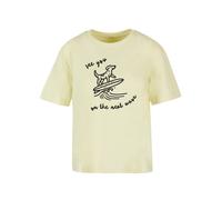 F4NT4STIC T-shirt 'See You On The Next Wave' jaune clair / noir, Taille S