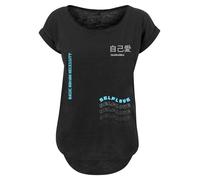 F4NT4STIC T-shirt 'Self Love' bleu ciel / noir / blanc chiné, Taille XL