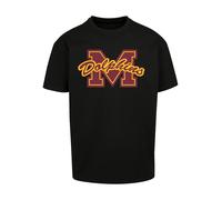 F4NT4STIC T-Shirt 'Sex Education M Dolphins Netflix TV Series' orange / lie de vin / noir, Taille 4XL