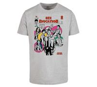 F4NT4STIC T-Shirt 'Sex Education Netflix TV Series' jaune / gris / rose / noir, Taille XS