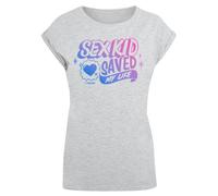 F4NT4STIC T-shirt 'Sex Education Sex Kid Blend Netflix TV Series' bleu / gris chiné / violet clair, Taille XL