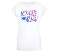 F4NT4STIC T-shirt 'Sex Education Sex Kid Blend Netflix TV Series' bleu / violet / blanc cassé, Taille XL