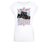 F4NT4STIC T-shirt 'Sex Pistols Anarchy Flag' bleu / anthracite / noir / blanc, Taille XS