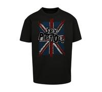 F4NT4STIC T-Shirt 'Sex Pistols Anarchy Flag' bleu foncé / rouge foncé / noir / blanc, Taille XXL