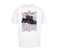 F4NT4STIC T-Shirt 'Sex Pistols Anarchy Flag' bleu pastel / rouge pastel / noir / blanc, Taille 4XL