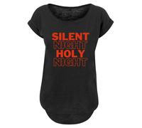 F4NT4STIC T-shirt 'Silent Night Holy Night ' rouge / noir, Taille S