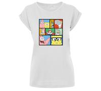 F4NT4STIC T-shirt 'Spongebob Schwammkopf' bleu clair / jaune / rose / blanc, Taille M