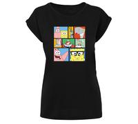 F4NT4STIC T-shirt 'Spongebob Schwammkopf' bleu clair / jaune / rouge orangé / noir, Taille M