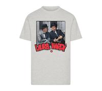 F4NT4STIC T-Shirt 'Stan Laurel & Oliver Hardy Comedy Duo' gris / gris chiné, Taille S