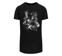 F4NT4STIC T-Shirt 'Star Wars Boba Fett Distressed' gris / noir / blanc, Taille XXL
