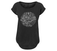 F4NT4STIC T-shirt 'Star Wars Christmas Death Star' noir / blanc cassé, Taille XS