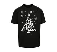 F4NT4STIC T-Shirt 'Star Wars Christmas Tree' gris / noir / blanc, Taille XXXL