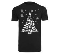 F4NT4STIC T-Shirt 'Star Wars Christmas Tree' noir / blanc, Taille XXXL