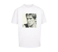 F4NT4STIC T-Shirt 'Star Wars Han Solo Drawing' beige clair / gris / noir / blanc, Taille XXXL