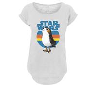 F4NT4STIC T-shirt 'Star Wars Last Jedi Porg' bleu / jaune / orange / blanc, Taille XS