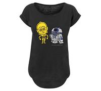 F4NT4STIC T-shirt 'Star Wars Resistance Droids Chest Print' bleu / jaune / noir / blanc, Taille XL
