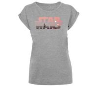 F4NT4STIC T-shirt 'Star Wars Tatooine' gris chiné / rose / noir, Taille 4XL