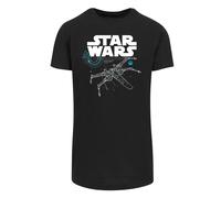 F4NT4STIC T-Shirt 'Star Wars The Last Jedi X Wing' bleu / gris / noir / blanc, Taille XS