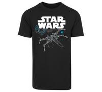 F4NT4STIC T-Shirt 'Star Wars The Last Jedi X Wing' bleu / noir / blanc, Taille S